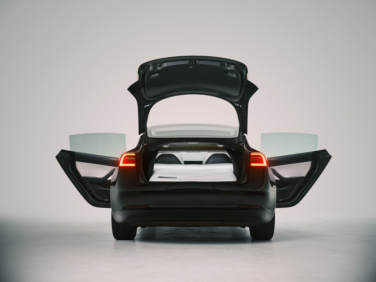 Snuuzu Tesla Model 3 Mattress installed in car